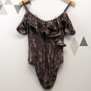 Brown Velvet Bodysuit